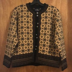 Skjæveland Knitted Brown Button-up Wool Jacket